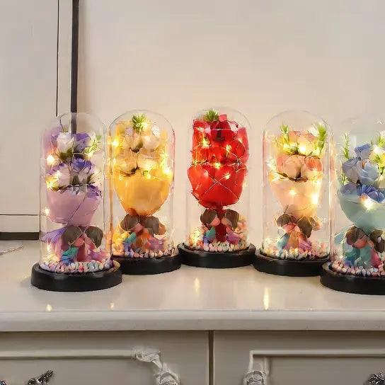 Bouquet soap flower night light.