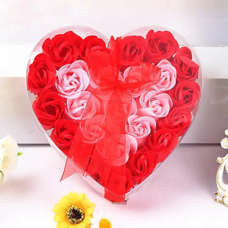 Rose-scented soap heart-shaped gift box PureGlow Valentine  PureGlow