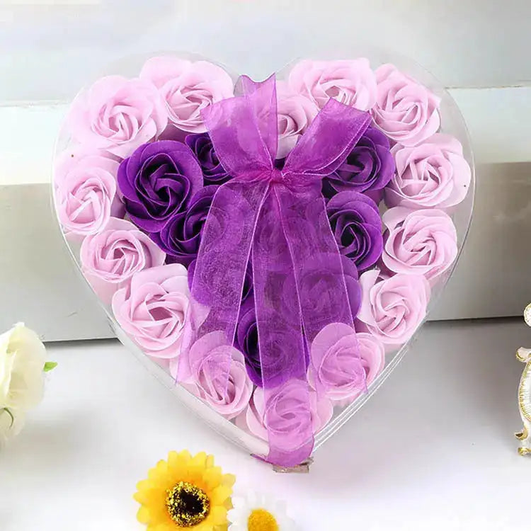 Rose-scented soap heart-shaped gift box PureGlow Valentine  PureGlow