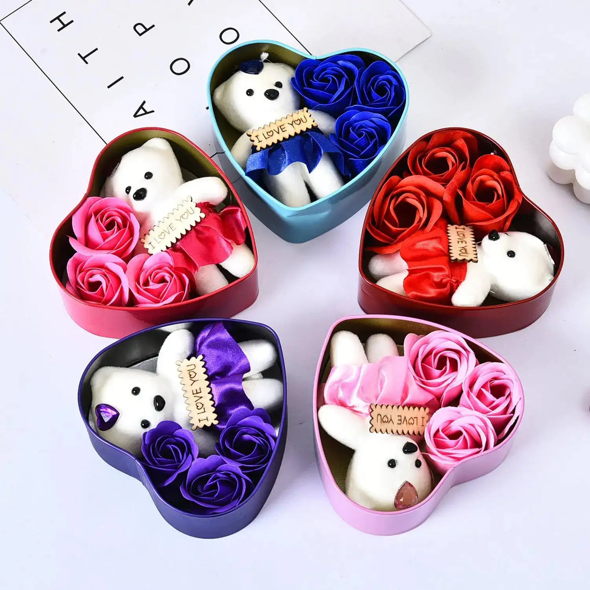 soap flowers set PureGlow Valentine  PureGlow