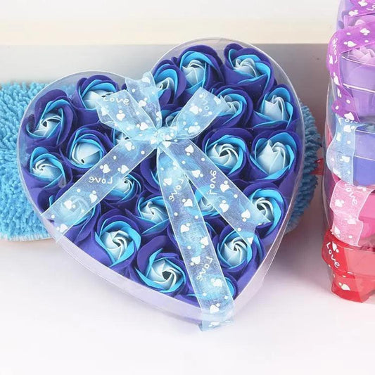 Rose-scented soap heart-shaped gift box.