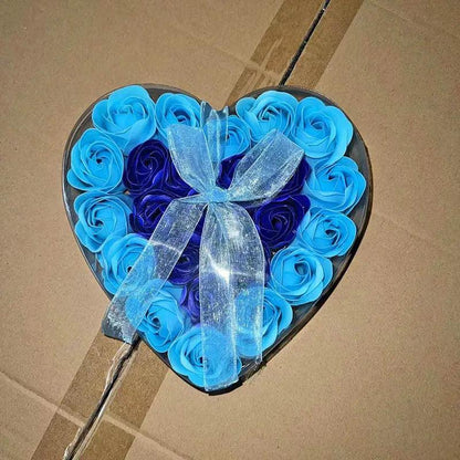 Rose-scented soap heart-shaped gift box.