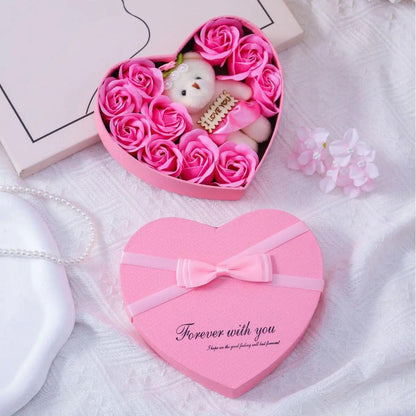 Soap Flower Rose Heart Gift Box.