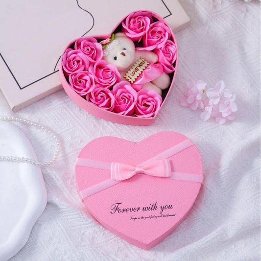 Soap Flower Rose Heart Gift Box.