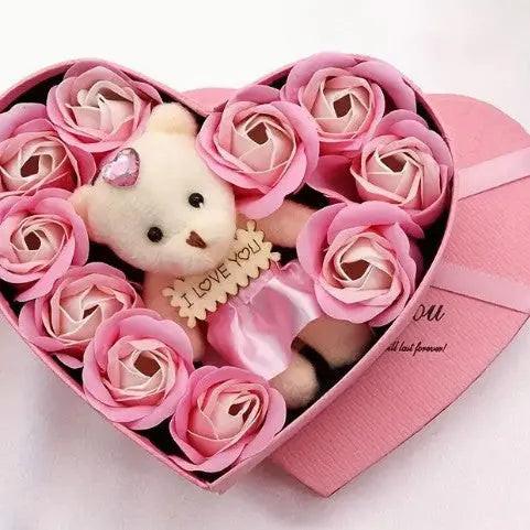 Soap Flower Rose Heart Gift Box.