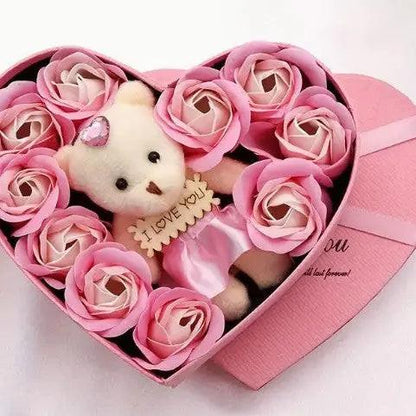 Soap Flower Rose Heart Gift Box.