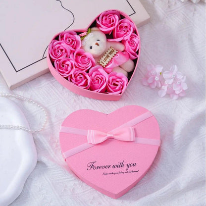Soap Flower Rose Heart Gift Box.